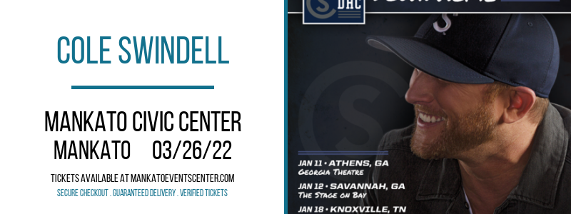 Cole Swindell at Mankato Civic Center tickets Cole Swindell at Mankato Civic Center